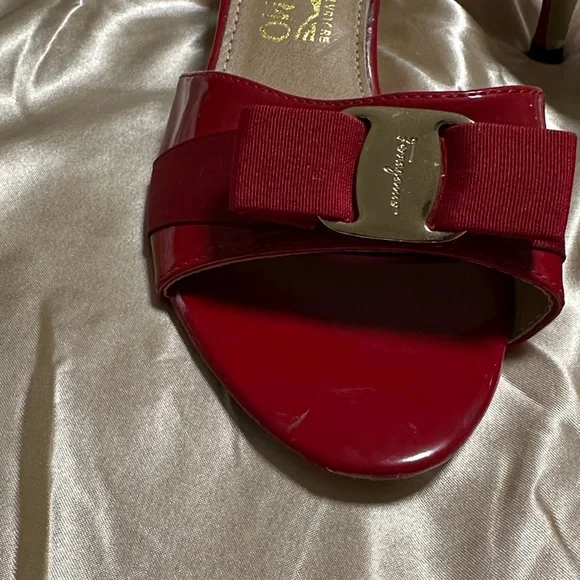 Salvatore Ferragamo Red Patent Leather Mules - Picture 3 of 10